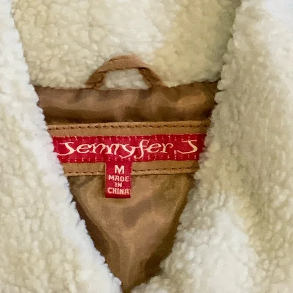 Vintage Jennyfer J Jacket Brown Leather Button Blazer Coat Size M #W4 - Picture 5 of 9